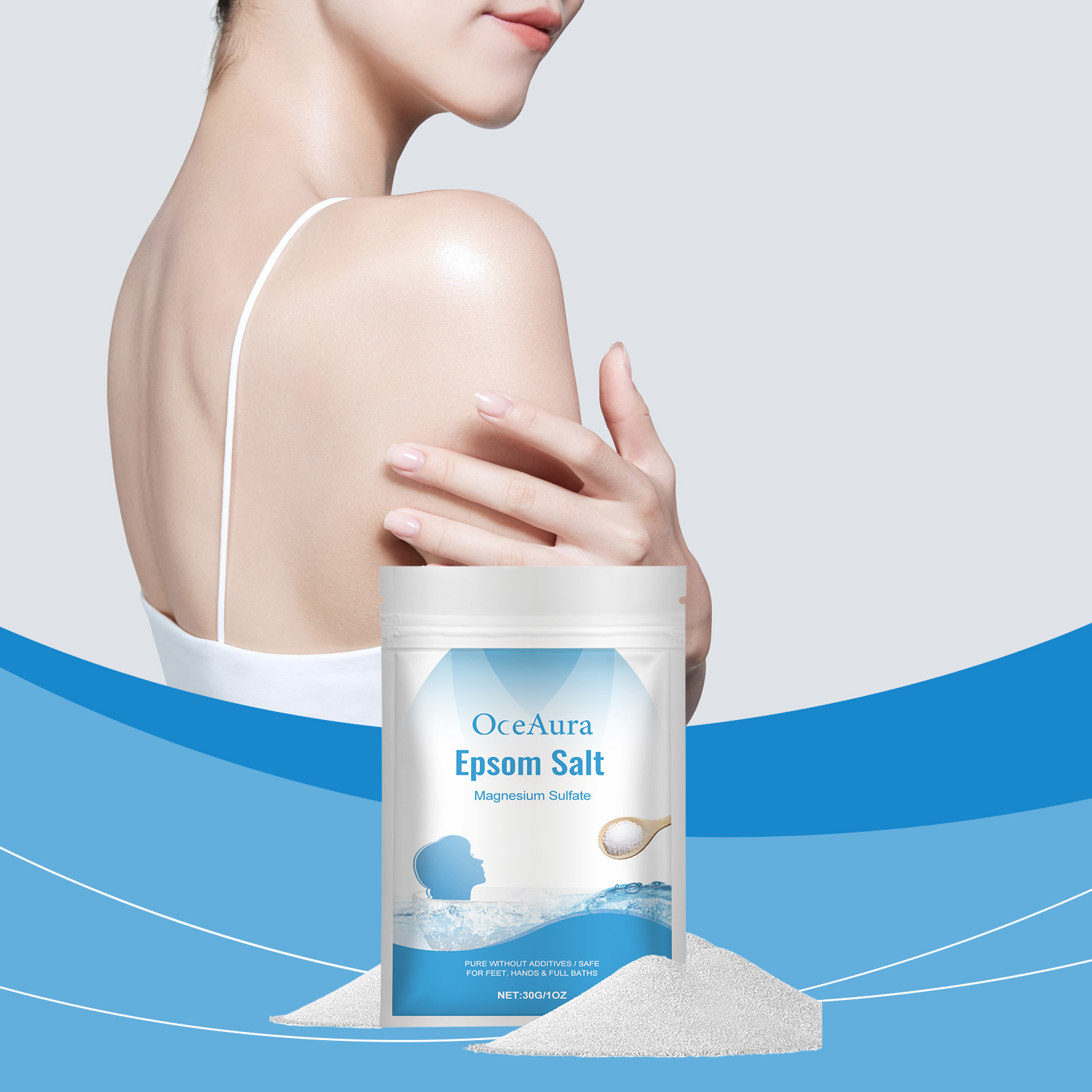 Bath Salts Magnesium - Garam Epsom Magnesium Sulfat Melembapkan Mengelupas