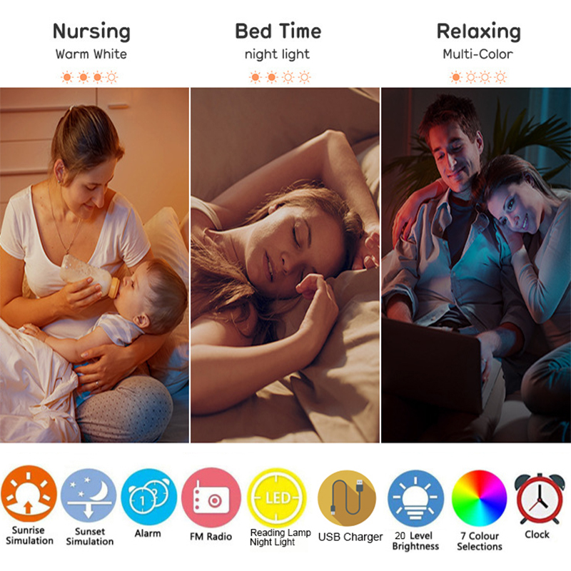 Jam Alarm Lampu Bangun dengan  - White Noise Machine Sleep ulasan dan harga